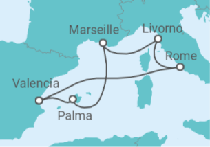 6 Night Mediterranean Cruise On MSC Orchestra Departing From Marseille itinerary map