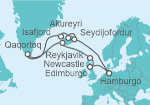 22 Night Northern Europe Cruise On Costa Favolosa Departing From Hamburg itinerary map