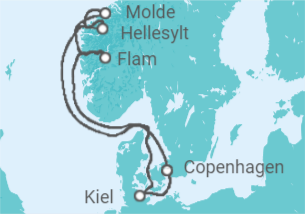 7 Night Norwegian Fjords Cruise On MSC Euribia Departing From Hamburg itinerary map