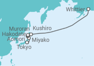 15 Night Transpacific Cruise On Royal Princess Departing From Yokohama Tokyo itinerary map