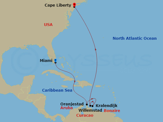 10 Night Caribbean Cruise on Celebrity Summit Departing Miami itinerary map