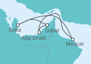 7 Night Middle East Cruise On Costa Toscana Departing From Dubai itinerary map
