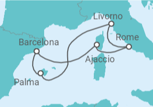 7 Night Mediterranean Cruise On AIDAstella Departing From Palma de Mallorca itinerary map