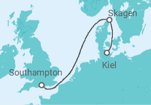 3 Night Northern Europe Cruise On Queen Anne Departing From Kiel itinerary map