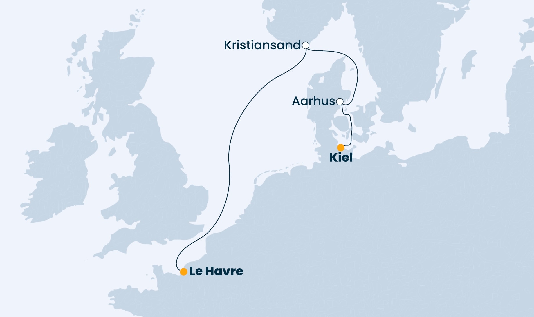 4 Night Northern Europe Cruise On Costa Fascinosa Departing From Le Havre itinerary map