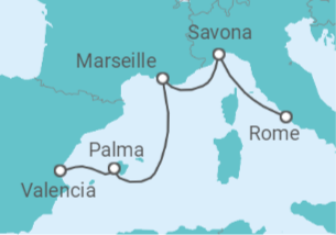 4 Night Mediterranean Cruise On Costa Pacifica Departing From Civitavecchia Rome itinerary map