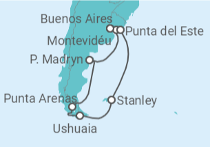 17 Night South America Cruise On Azamara Pursuit Departing From Buenos Aires itinerary map