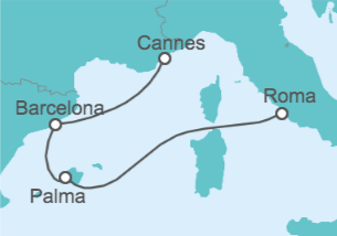 4 Night Mediterranean Cruise On MSC Seaview Departing From Civitavecchia Rome itinerary map