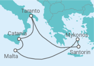 7 Night Mediterranean Cruise On Costa Pacifica Departing From Catania Sicily itinerary map