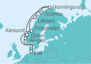 12 Night Norwegian Fjords Cruise On Costa Fascinosa Departing From Kiel itinerary map