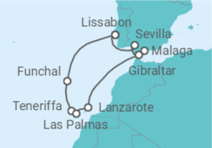 10 Night Canary Islands Cruise On Norwegian Epic Departing From Lisbon itinerary map