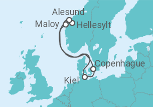 7 Night Norwegian Fjords Cruise On MSC Euribia Departing From Kiel itinerary map
