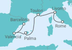7 Night Mediterranean Cruise On Queen Victoria Departing From Civitavecchia Rome itinerary map