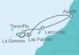 7 Night Canary Islands Cruise On Mein Schiff 4 Departing From Las Palmas Gran Canaria itinerary map