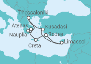 11 Night Mediterranean Cruise On Celebrity Infinity Departing From Piraeus(Athens) itinerary map