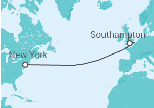 8 Night Transatlantic Cruise On Queen Mary 2 Departing From New York itinerary map