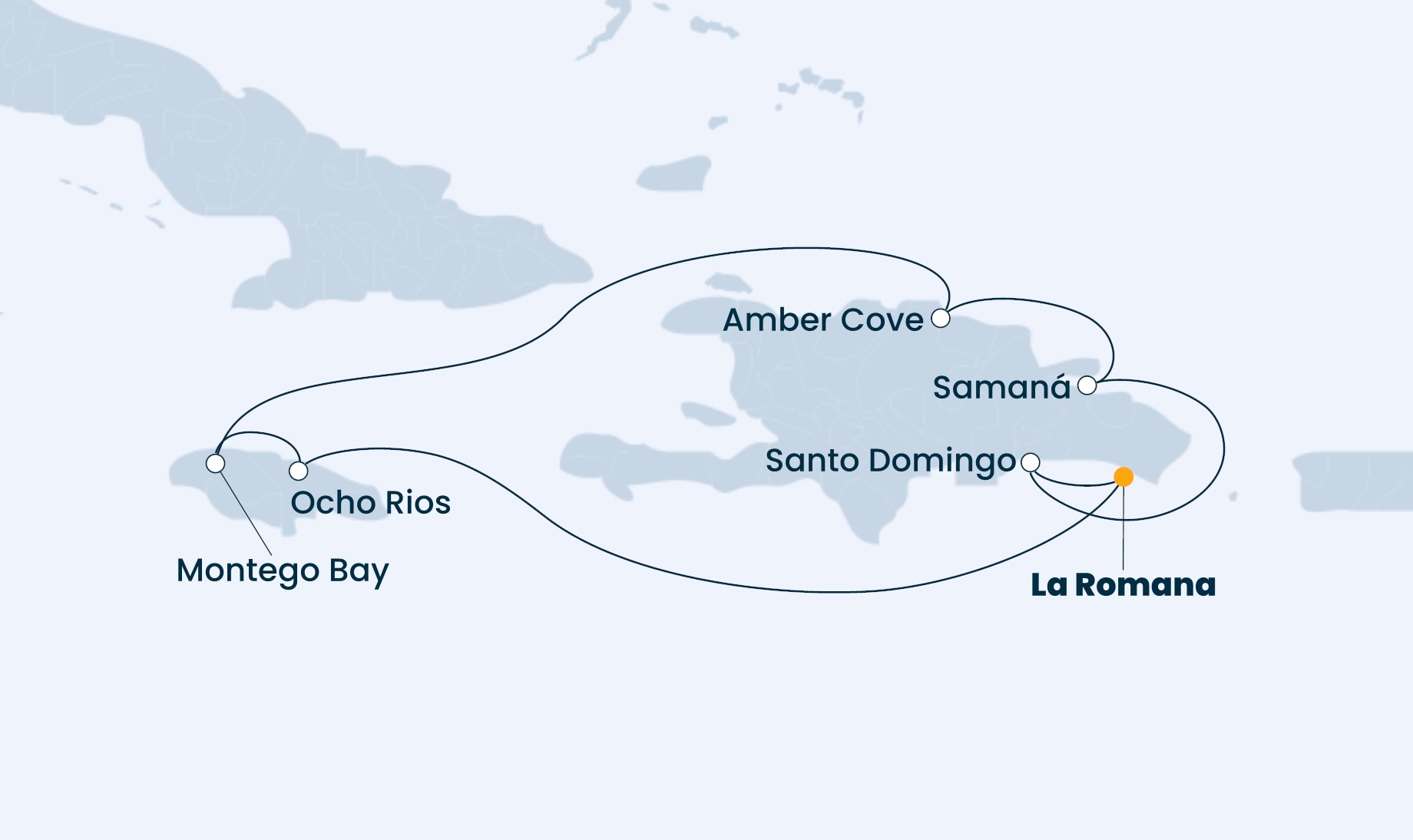 7 Night Caribbean Cruise On Costa Pacifica Departing From La Romana itinerary map