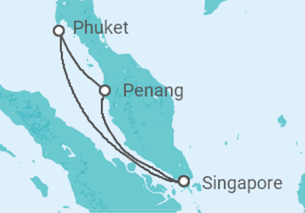 4 Night Asia Cruise On Spectrum of the Seas Departing From Singapore itinerary map