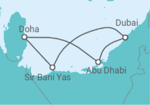 7 Night Middle East Cruise On AIDAcosma Departing From Dubai itinerary map