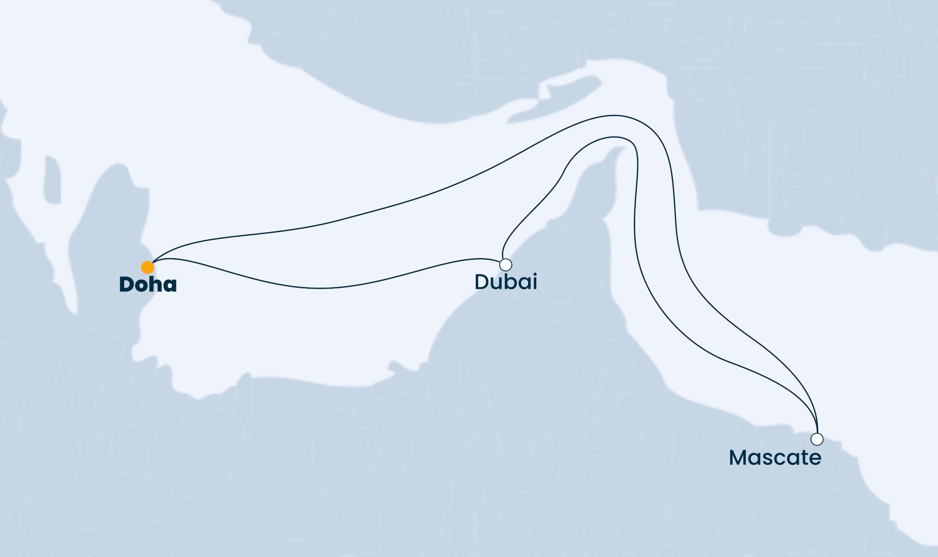 5 Night Middle East Cruise On Costa Toscana Departing From Doha itinerary map