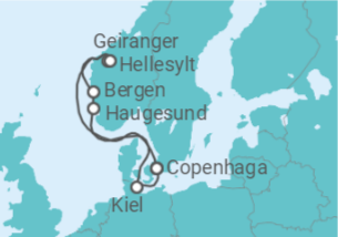 7 Night Norwegian Fjords Cruise On Costa Diadema Departing From Kiel itinerary map
