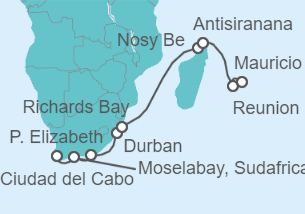 13 Night Africa Cruise On Norwegian Sky Departing From Cape Town itinerary map
