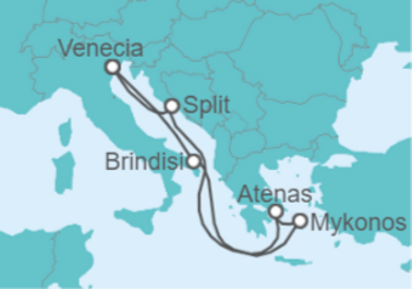 7 Night Adriatic Cruise On MSC Armonia Departing From Piraeus(Athens) itinerary map