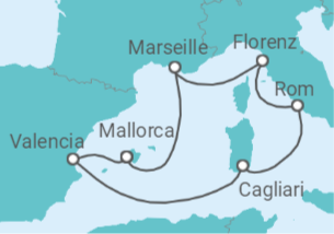 7 Night Mediterranean Cruise On MSC Orchestra Departing From Civitavecchia Rome itinerary map