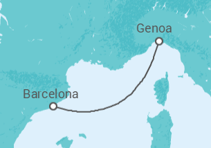 2 Night Mediterranean Cruise On MSC Divina Departing From Barcelona itinerary map