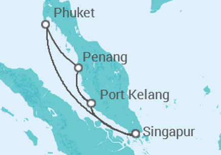 5 Night Asia Cruise On Spectrum of the Seas Departing From Singapore itinerary map