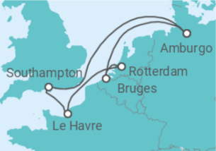 7 Night Northern Europe Cruise On MSC Virtuosa Departing From Southampton itinerary map