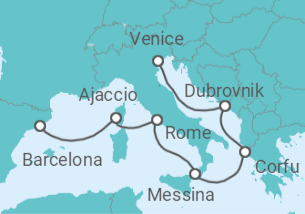 6 Night Mediterranean Cruise On MSC Armonia Departing From Barcelona itinerary map
