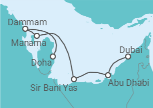 7 Night Middle East Cruise On Norwegian Dawn Departing From Dubai itinerary map