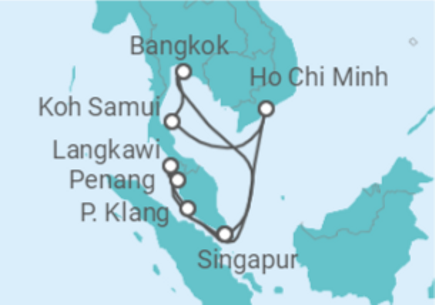 14 Night Asia Cruise On Mein Schiff 5 Departing From Singapore itinerary map