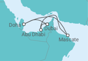 7 Night Middle East Cruise On Costa Toscana Departing From Dubai itinerary map