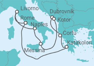 10 Night Mediterranean Cruise On Celebrity Beyond Departing From Civitavecchia Rome itinerary map