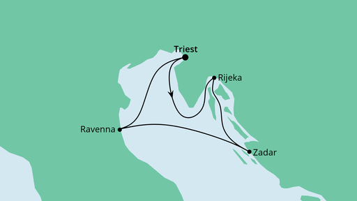 4 Night Adriatic Cruise On AIDAblu Departing From Trieste itinerary map