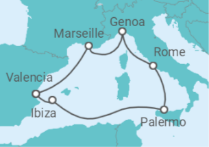 7 Night Mediterranean Cruise On MSC Seaside Departing From Marseille itinerary map