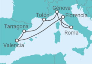7 Night Mediterranean Cruise On MSC Magnifica Departing From Valencia itinerary map