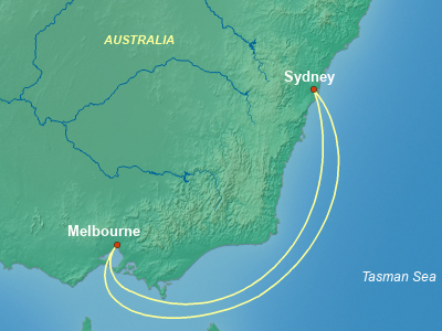 6 Night Australia Cruise On Carnival Splendor Departing From Sydney itinerary map
