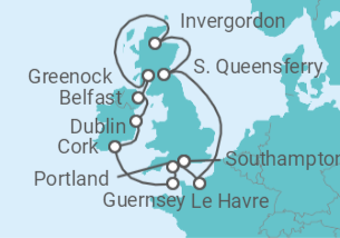 12 Night British Isles Cruise On Regal Princess Departing From Southampton itinerary map