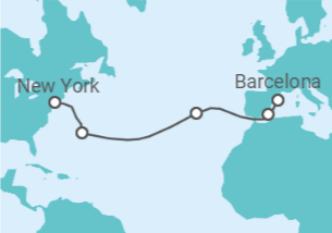 11 Night Transatlantic Cruise On Norwegian Prima Departing From Barcelona itinerary map