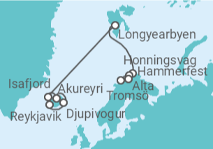 11 Night Iceland Cruise On Norwegian Star Departing From Reykjavik itinerary map