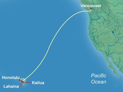 8 Night Hawaii Cruise On Quantum of the Seas Departing From Vancouver itinerary map