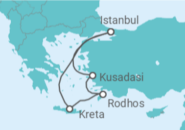 7 Night Mediterranean Cruise On Costa Venezia Departing From Istanbul itinerary map