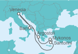 7 Night Greek Islands Cruise On Costa Deliziosa Departing From Venice itinerary map