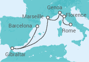 7 Night Mediterranean Cruise On Enchanted Princess Departing From Barcelona itinerary map