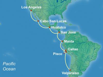 16 Night Repositioning Cruise On Celebrity Eclipse Departing From Los Angeles itinerary map