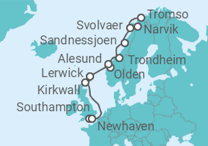 12 Night Norwegian Fjords Cruise On Norwegian Star Departing From Southampton itinerary map