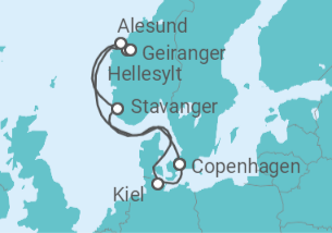 7 Night Norwegian Fjords Cruise On Costa Firenze Departing From Kiel itinerary map